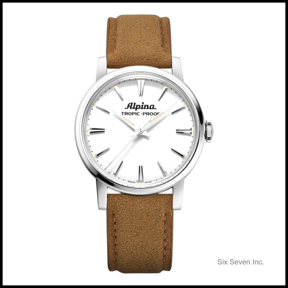 Vintage Swiss Automatic Watch Sapphire Crystal Leather Strap Retro Classic